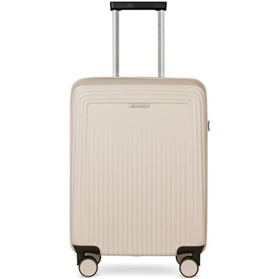 Bugatti Linea Hartschalen-Koffer S mit 4 Rollen, Leichter Handgepäck-Koffer aus Polycarbonat, beige Bugatti Linea Hartschalen-Koffer S mit 4 Rollen, Leichter Handgepäck-Koffer aus Polycarbonat, beige