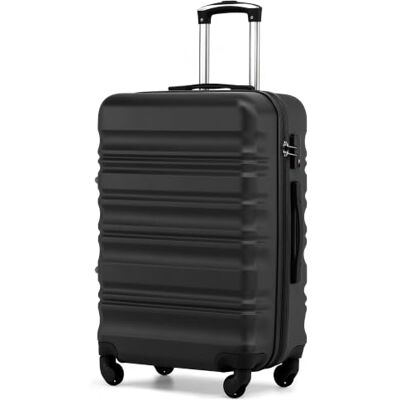 COOLIFE Mittelgroßer Koffer, Hartschalen Hartschalenkoffer, Schwarz, 60L Trolley Koffer mit TSA-Schloss, Reisekoffer mit 4 Rollen, Verstellbar Teleskopgriff, für Geschäftsreise und Reisen COOLIFE Mittelgroßer Koffer, Hartschalen Hartschalenkoffer, Schwarz, 60L Trolley Koffer mit TSA-Schloss, Reisekoffer mit 4 Rollen, Verstellbar Teleskopgriff, für Geschäftsreise und Reisen