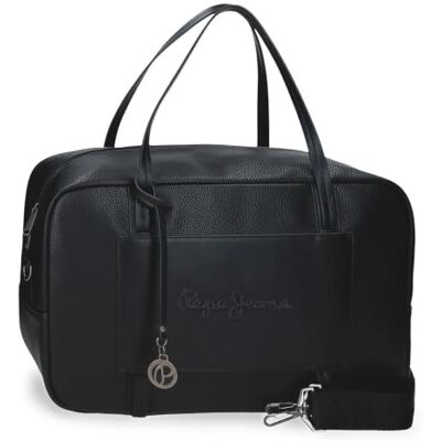 Pepe Jeans Frame Reisetasche Schwarz 40x25x15 cm Großes Fach, Anpassbarer Schulterriemen, Lange Griffe, Reisetasche, Kunstleder, By Joumma Bags Pepe Jeans Frame Reisetasche Schwarz 40x25x15 cm Großes Fach, Anpassbarer Schulterriemen, Lange Griffe, Reisetasche, Kunstleder, By Joumma Bags