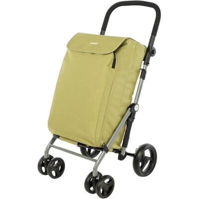 CARLETT Einkaufstrolley mit 4 Rädern, faltbar, 58 L Tasche bis 32 kg + 12 L Thermofach, höhenverstellbarer Griff, Sicherheitsbremse, auf 2 Räder umstellbar – Lite Family, Grüne CARLETT Einkaufstrolley mit 4 Rädern, faltbar, 58 L Tasche bis 32 kg + 12 L Thermofach, höhenverstellbarer Griff, Sicherheitsbremse, auf 2 Räder umstellbar – Lite Family, Grüne