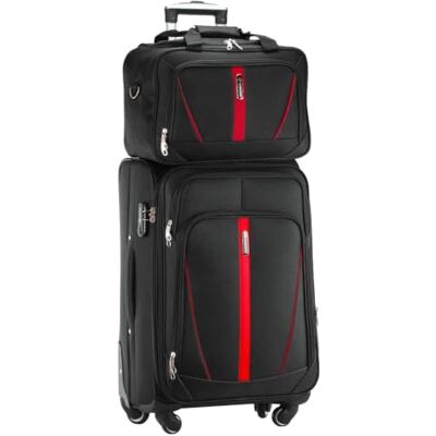 Diamond 2-teiliges Reisegepäck-Set – Mittelgroßer Weichschalenkoffer M 24" mit Reisetasche, Schwarz, Codura 1200D, 360° Rollen, Zahlenschloss, Erweiterbar, 60–72 L, Leicht & Robust Diamond 2-teiliges Reisegepäck-Set – Mittelgroßer Weichschalenkoffer M 24" mit Reisetasche, Schwarz, Codura 1200D, 360° Rollen, Zahlenschloss, Erweiterbar, 60–72 L, Leicht & Robust