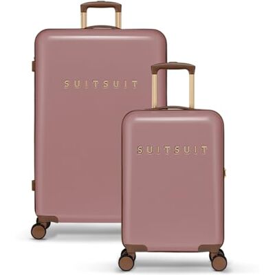 SUITSUIT Kofferset 2 teilig Handgepäck Koffer Reisekoffer Groß Koffer Leicht Hartschalenkoffer mit TSA-Schloss Fab Seventies Old Rose SUITSUIT Kofferset 2 teilig Handgepäck Koffer Reisekoffer Groß Koffer Leicht Hartschalenkoffer mit TSA-Schloss Fab Seventies Old Rose
