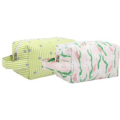Ecoright Kosmetiktasche, toilettenbeutel für Frauen, Kosmetiktasche mit Fächern, Reise-Kosmetiktasche, Kulturtasche für Reisen für tägliche Essentials(Pack of 2) Ecoright Kosmetiktasche, toilettenbeutel für Frauen, Kosmetiktasche mit Fächern, Reise-Kosmetiktasche, Kulturtasche für Reisen für tägliche Essentials(Pack of 2)