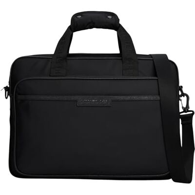 Tommy Hilfiger Herren Laptoptasche Repreve mit Trolley-Riemen, Schwarz (Black), Einheitsgröße Tommy Hilfiger Herren Laptoptasche Repreve mit Trolley-Riemen, Schwarz (Black), Einheitsgröße