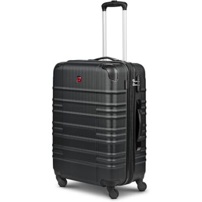 WENGER Check-in Koffer für Damen und Herren mittelgroßer Trolley 46 x 26 x 65 cm aus hochwertigem, stoßfestem ABS Material Erweiterbar & Teleskopgriff Amplar Evo Serie WENGER Check-in Koffer für Damen und Herren mittelgroßer Trolley 46 x 26 x 65 cm aus hochwertigem, stoßfestem ABS Material Erweiterbar & Teleskopgriff Amplar Evo Serie