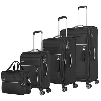 Travelite Kofferset 4 teilig Weichschale 4 Rollen, Größen S-M-L + Bordtasche, nachhaltig, MIIGO, Reisegepäck Set aus recyceltem Material, TSA Schloss, Koffer Größen L + M erweiterbar Travelite Kofferset 4 teilig Weichschale 4 Rollen, Größen S-M-L + Bordtasche, nachhaltig, MIIGO, Reisegepäck Set aus recyceltem Material, TSA Schloss, Koffer Größen L + M erweiterbar