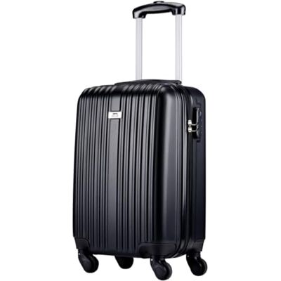 Slazenger Handgepäck Trolley 53x33x20 cm Kabinenkoffer mit Zahlenschloss 4 Rollen 360° Leichter Reisekoffer Cabin Size Schwarz Slazenger Handgepäck Trolley 53x33x20 cm Kabinenkoffer mit Zahlenschloss 4 Rollen 360° Leichter Reisekoffer Cabin Size Schwarz