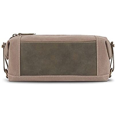 Londo Kosmetiktasche Echtleder und Canvas Reisetasche Dopp Kit – Unisex Londo Kosmetiktasche Echtleder und Canvas Reisetasche Dopp Kit – Unisex