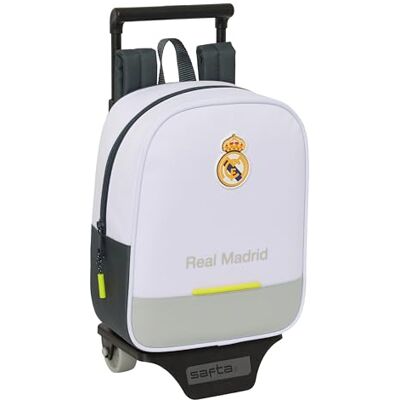 safta Real Madrid Equiicion 25/26 Kindergartenrucksack mit Trolley, ideal für Kinder verschiedener Altersgruppen, bequem und vielseitig, Qualität und Widerstandsfähigkeit, 22 x 10 x 27 cm, weiß, M safta Real Madrid Equiicion 25/26 Kindergartenrucksack mit Trolley, ideal für Kinder verschiedener Altersgruppen, bequem und vielseitig, Qualität und Widerstandsfähigkeit, 22 x 10 x 27 cm, weiß, M
