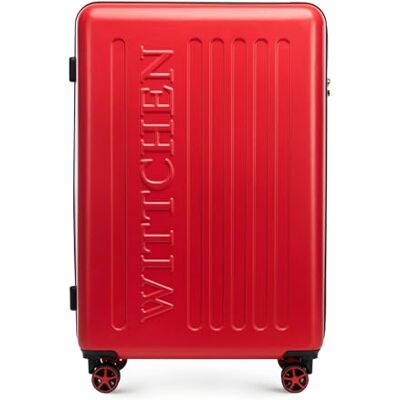 WITTCHEN Urban Line 76x50x29,5 cm Großer Koffer Reisekoffer Funktionaler Koffer ABS-Gepäck Teleskopgriff Zahlenschloss 4 Doppelrollen Rot WITTCHEN Urban Line 76x50x29,5 cm Großer Koffer Reisekoffer Funktionaler Koffer ABS-Gepäck Teleskopgriff Zahlenschloss 4 Doppelrollen Rot