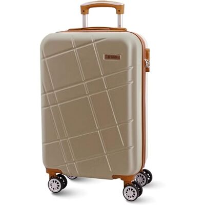 EL CABALLO Trolley Handgepäck 55 x 40 x 20 cm Ryanair Handgepäck mittelfester Koffer Trolley Kabine, Champagner, S, Koffer der Kabine EL CABALLO Trolley Handgepäck 55 x 40 x 20 cm Ryanair Handgepäck mittelfester Koffer Trolley Kabine, Champagner, S, Koffer der Kabine