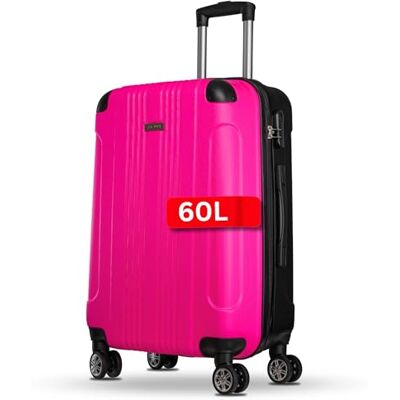 NOWI Hartschalenkoffer Mittelgroß – 62,7L Volumen – 8 Rollen 360° drehbar – Leichter ABS Koffer mit Zahlenschloss & Teleskopgestänge – Reisekoffer, Handgepäckskoffer, Trolley (pink, L) NOWI Hartschalenkoffer Mittelgroß – 62,7L Volumen – 8 Rollen 360° drehbar – Leichter ABS Koffer mit Zahlenschloss & Teleskopgestänge – Reisekoffer, Handgepäckskoffer, Trolley (pink, L)
