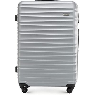 WITTCHEN Reisekoffer Groß Rollkoffer Trolley Großer Koffer Check-In Gepäck Hartschale aus ABS 4 Spinner-Rollen Zahlenschloss Groove Line Größe L grau Lufthansa/Eurowings/Ryanair WITTCHEN Reisekoffer Groß Rollkoffer Trolley Großer Koffer Check-In Gepäck Hartschale aus ABS 4 Spinner-Rollen Zahlenschloss Groove Line Größe L grau Lufthansa/Eurowings/Ryanair