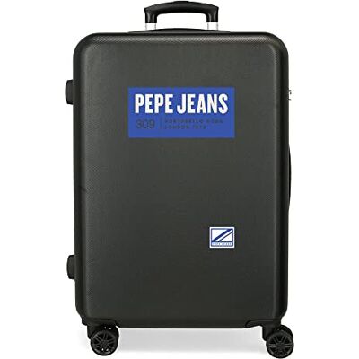 Pepe Jeans Darren Koffer, mittelgroß, Schwarz, 46 x 65 x 23 cm, Hartplastik, seitlicher Kombinationsverschluss, 56 l, 3,22 kg, 4 Räder Pepe Jeans Darren Koffer, mittelgroß, Schwarz, 46 x 65 x 23 cm, Hartplastik, seitlicher Kombinationsverschluss, 56 l, 3,22 kg, 4 Räder