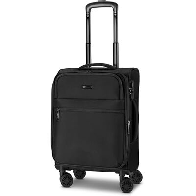 Bugatti Kabinen-Koffer für Damen und Herren Kleiner Cabin-Trolley 36.5 x 19.5 x 55cm aus hochwertigem, flexiblem Polyester Material Erweiterbar & Doppelrolle Valencia Soft Serie Bugatti Kabinen-Koffer für Damen und Herren Kleiner Cabin-Trolley 36.5 x 19.5 x 55cm aus hochwertigem, flexiblem Polyester Material Erweiterbar & Doppelrolle Valencia Soft Serie