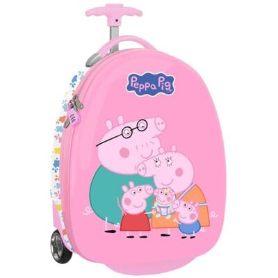 safta Peppa Pig Baby Pig 16-Zoll-Kinderkoffer mit Rollen, Teleskopgriff, gefüttertem Innenraum mit Reißverschluss-Netztasche, elastischen Gepäckgurten, ABS+PC, Rosa, Maße: 28 x 23 x 43 cm safta Peppa Pig Baby Pig 16-Zoll-Kinderkoffer mit Rollen, Teleskopgriff, gefüttertem Innenraum mit Reißverschluss-Netztasche, elastischen Gepäckgurten, ABS+PC, Rosa, Maße: 28 x 23 x 43 cm