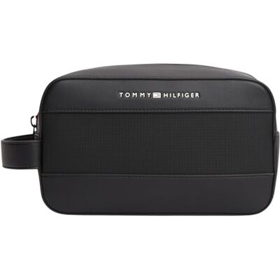 Tommy Hilfiger Herren Kulturbeutel Foundation Washbag mit Reißverschluss, Schwarz (Black), Einheitsgröße Tommy Hilfiger Herren Kulturbeutel Foundation Washbag mit Reißverschluss, Schwarz (Black), Einheitsgröße