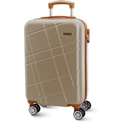 EL CABALLO Hartschalenkoffer 55 x 40 x 20 cm leichtes Handgepäck mit 4 Rädern 360º kompatibel mit Ryanair, EasyJet und mehr ideal für Wochenend-, Geschäfts- oder Kurzflüge, Champagne, S EL CABALLO Hartschalenkoffer 55 x 40 x 20 cm leichtes Handgepäck mit 4 Rädern 360º kompatibel mit Ryanair, EasyJet und mehr ideal für Wochenend-, Geschäfts- oder Kurzflüge, Champagne, S