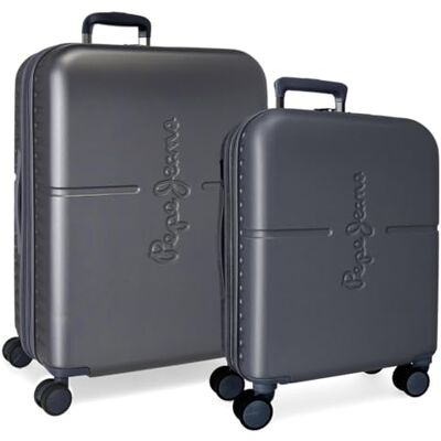 Pepe Jeans Highlight Kofferset, blau, 55/70 cm, ABS, integrierter TSA-Verschluss, 116 l, 6,8 kg, 4 Doppelrollen, Handgepäck von Joumma Bags Pepe Jeans Highlight Kofferset, blau, 55/70 cm, ABS, integrierter TSA-Verschluss, 116 l, 6,8 kg, 4 Doppelrollen, Handgepäck von Joumma Bags
