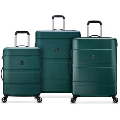 DELSEY Paris Airship 2.0-3er-Set Hartschalenkoffer Grün Robuste & leichte Schale, 2 Jahre Garantie, TSA-Schloss, Kofferset, 4 Doppelrollen, ABS DELSEY Paris Airship 2.0-3er-Set Hartschalenkoffer Grün Robuste & leichte Schale, 2 Jahre Garantie, TSA-Schloss, Kofferset, 4 Doppelrollen, ABS