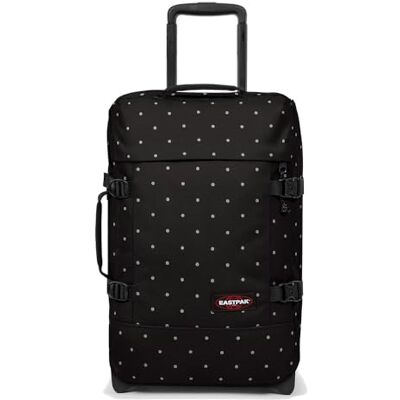 EASTPAK Tranverz S Cabin Luggage 42L (51 x 32.5 x 24 cm), Durable Rolling Suitcase, Lightweight Carry-On with Double Compartments, Telescopic Handle & TSA Lock DOTS Black Silver EASTPAK Tranverz S Cabin Luggage 42L (51 x 32.5 x 24 cm), Durable Rolling Suitcase, Lightweight Carry-On with Double Compartments, Telescopic Handle & TSA Lock DOTS Black Silver
