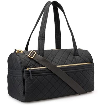 Amazon Damen Gesteppte Weekender-Reisetasche mit Verstellbarem Gurt, Schwarz, Einheitsgröße Amazon Damen Gesteppte Weekender-Reisetasche mit Verstellbarem Gurt, Schwarz, Einheitsgröße