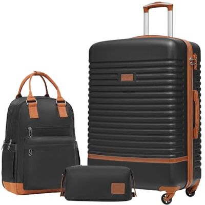 COOLIFE Koffer Set 3tlg, Reisekoffer Set mit Reiserucksack & Kulturbeutel 28" Koffer Groß für Fernreisen, Leichter ABS Hartschalenkoffer, TSA-Schloss, YKK-Reißverschluss, 360° Rollen, Teleskopgriff COOLIFE Koffer Set 3tlg, Reisekoffer Set mit Reiserucksack & Kulturbeutel 28" Koffer Groß für Fernreisen, Leichter ABS Hartschalenkoffer, TSA-Schloss, YKK-Reißverschluss, 360° Rollen, Teleskopgriff