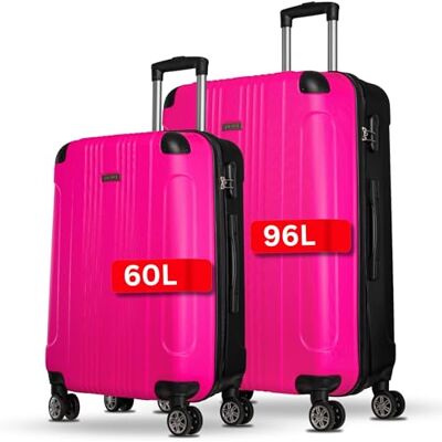 NOWI Kofferset – 2-teiliges Koffer Hartschale Set aus ABS mit Zahlenschloss, 4 Doppelrollen, Dehnfalte, 360° drehbar, leicht & robust – Reisekoffer mit Rollen Set in Größe L, XL (pink) NOWI Kofferset – 2-teiliges Koffer Hartschale Set aus ABS mit Zahlenschloss, 4 Doppelrollen, Dehnfalte, 360° drehbar, leicht & robust – Reisekoffer mit Rollen Set in Größe L, XL (pink)