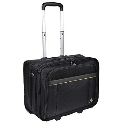 Exacompta 18534E Premium Reisetasche Exatrolley mit 4 Hauptfächern vielen Innentaschen 2 USB Anschlüsse und ausziehbarem Trollygriff wasserabweisend ideal für Privat- und Geschäftsreisen, schwarz Exacompta 18534E Premium Reisetasche Exatrolley mit 4 Hauptfächern vielen Innentaschen 2 USB Anschlüsse und ausziehbarem Trollygriff wasserabweisend ideal für Privat- und Geschäftsreisen, schwarz