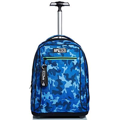 Appack Trolley, 2 in 1, Schulranzen mit Rollen, Rucksack mit Trolleyfunktion für Kinder, ab 1. Klasse, für Schule, Reisen, Mädchen&Jungen; Mehrfarbig/blau Appack Trolley, 2 in 1, Schulranzen mit Rollen, Rucksack mit Trolleyfunktion für Kinder, ab 1. Klasse, für Schule, Reisen, Mädchen&Jungen; Mehrfarbig/blau