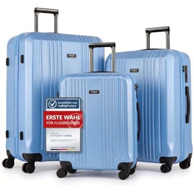 FERGÉ 3er Kofferset Hartschale Gepäckset mit 4 Doppelrollen & TSA Schloss 3-tlg. Set Handgepäck, Reisekoffer und XL-Koffer Polycarbonat · 4 Rollen FERGÉ 3er Kofferset Hartschale Gepäckset mit 4 Doppelrollen & TSA Schloss 3-tlg. Set Handgepäck, Reisekoffer und XL-Koffer Polycarbonat · 4 Rollen