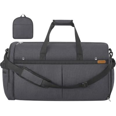SONGMICS Reisetasche, 80L Faltbare Sporttasche mit Schuhfach Weekender aus Polyester, 65 x 33 x 36 cm, mit Nassfach, für Reise, Grau RBF080G101 SONGMICS Reisetasche, 80L Faltbare Sporttasche mit Schuhfach Weekender aus Polyester, 65 x 33 x 36 cm, mit Nassfach, für Reise, Grau RBF080G101