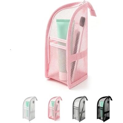 XUMKFJRE Freistehende wasserdichte Reise-Kulturtasche Standfester Organizer Aus EVA Und Mesh, Faltbar Und Aufhängbar(Pink) XUMKFJRE Freistehende wasserdichte Reise-Kulturtasche Standfester Organizer Aus EVA Und Mesh, Faltbar Und Aufhängbar(Pink)