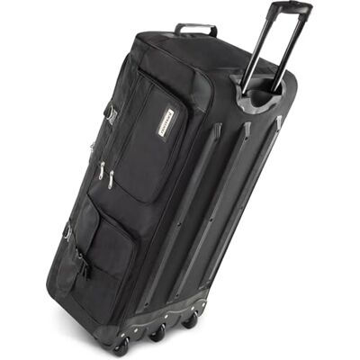 normani Leichte robuste Sport und Reisetasche 80-120 Liter Trolley wasserabweisend reißfest leicht zu reinigen 2 Rollen verstärkter Boden Farbe Schwarz / 120 Liter normani Leichte robuste Sport und Reisetasche 80-120 Liter Trolley wasserabweisend reißfest leicht zu reinigen 2 Rollen verstärkter Boden Farbe Schwarz / 120 Liter