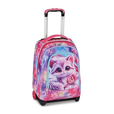SJ GANG STYLE JAM GANG Schulranzen mit Rollen Big Trolley, 30 l, Doppelfach, 2 in 1 Doppelnutzung, Versteckbare Schultergurte, Fronttasche, ideal für Grundschule, Freizeit, Fluo Fuchsia, Mädchen, rosa SJ GANG STYLE JAM GANG Schulranzen mit Rollen Big Trolley, 30 l, Doppelfach, 2 in 1 Doppelnutzung, Versteckbare Schultergurte, Fronttasche, ideal für Grundschule, Freizeit, Fluo Fuchsia, Mädchen, rosa