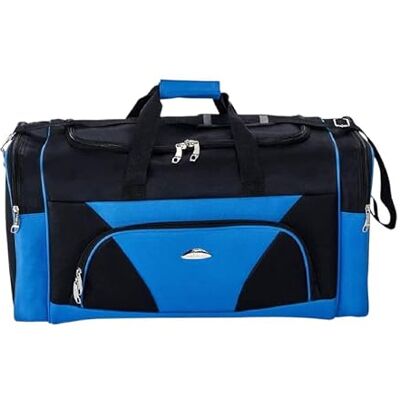 Urban London Unisex Sporttasche mit Schuhfach – Weekender Holdall Reisetasche für Damen und Herren mit Schultergurt für Outdoor-Gepäck, schwarz / blau, Cabin Size 20 Inch, Reisetasche Urban London Unisex Sporttasche mit Schuhfach – Weekender Holdall Reisetasche für Damen und Herren mit Schultergurt für Outdoor-Gepäck, schwarz / blau, Cabin Size 20 Inch, Reisetasche