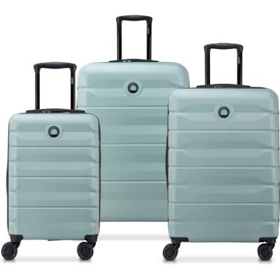 DELSEY Paris Air Armour Reisekoffer, Hartschale, ausziehbar, Salbeigrün, 3er-Set (S/L/XL), Klassisch DELSEY Paris Air Armour Reisekoffer, Hartschale, ausziehbar, Salbeigrün, 3er-Set (S/L/XL), Klassisch