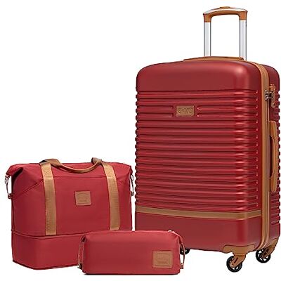 COOLIFE Koffer Set 3tlg, 24" Koffer Mittelgroß mit Reisetasche&Kulturbeutel Reisekoffer Set für Mittelstrecke, Leichter ABS Hartschale, TSA-Schloss, YKK-Reißverschluss, 360° Rollen, Teleskopgrif COOLIFE Koffer Set 3tlg, 24" Koffer Mittelgroß mit Reisetasche&Kulturbeutel Reisekoffer Set für Mittelstrecke, Leichter ABS Hartschale, TSA-Schloss, YKK-Reißverschluss, 360° Rollen, Teleskopgrif