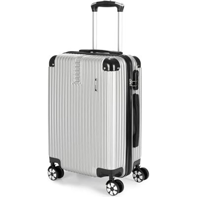 BRUBAKER Handgepäck Koffer London Reisekoffer mit Zahlenschloss, 4 Rollen und Komfort Tragegriffen 37 x 56 x 22 cm ABS Trolley Hartschalen Rollkoffer (M Silber) BRUBAKER Handgepäck Koffer London Reisekoffer mit Zahlenschloss, 4 Rollen und Komfort Tragegriffen 37 x 56 x 22 cm ABS Trolley Hartschalen Rollkoffer (M Silber)