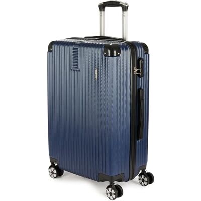 BRUBAKER Hartschalen Reisekoffer London Rollkoffer mit Zahlenschloss, 4 Rollen und Komfort Tragegriffen ABS Koffer 43 x 66,5 x 26 cm Hartschalenkoffer Trolley (L Blau) BRUBAKER Hartschalen Reisekoffer London Rollkoffer mit Zahlenschloss, 4 Rollen und Komfort Tragegriffen ABS Koffer 43 x 66,5 x 26 cm Hartschalenkoffer Trolley (L Blau)