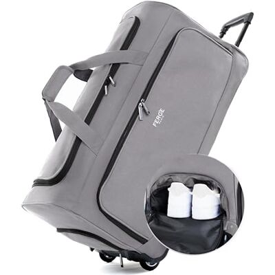 FERGÉ Reisetasche mit Rollen Paris Separates Schuhfach Weichgepäck Trolley Reisetasche Weekender Paris 90 Liter, grau FERGÉ Reisetasche mit Rollen Paris Separates Schuhfach Weichgepäck Trolley Reisetasche Weekender Paris 90 Liter, grau