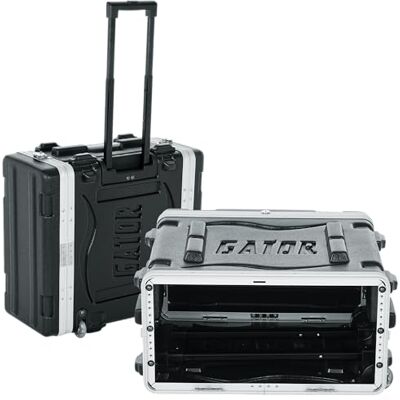 Gator Cases Leichtes, rollendes 4U Rackgehäuse mit hochbelastbaren Verschlüssen, einziehbarem Tragegriff und versenkten Rollen; Standardtiefe 49 cm (GRR-4L), schwarz Gator Cases Leichtes, rollendes 4U Rackgehäuse mit hochbelastbaren Verschlüssen, einziehbarem Tragegriff und versenkten Rollen; Standardtiefe 49 cm (GRR-4L), schwarz