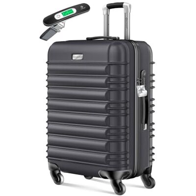 KESSER ® Reisekoffer 84L Mittlerer Hartschalen Koffer Inkl. Kofferwaage + Gepäckanhänger Trolley Gepäck Rollkoffer Zahlenschloss 4 Rollen ABS-Hartschale Teleskopgriff, 66x45x28cm, Anthrazit KESSER ® Reisekoffer 84L Mittlerer Hartschalen Koffer Inkl. Kofferwaage + Gepäckanhänger Trolley Gepäck Rollkoffer Zahlenschloss 4 Rollen ABS-Hartschale Teleskopgriff, 66x45x28cm, Anthrazit