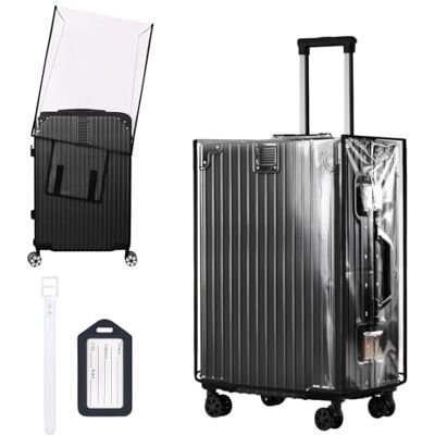 KYSUN Transparente Kofferschutzhülle, PVC Wasserdicht Staubdicht Kratzschutz Kofferhülle, Gepäck Cover Gepäckhülle, Reise Gepäckabdeckung mit 1 Gepäckanhänger, für Business, Reisen, Alltag (26 Zoll) KYSUN Transparente Kofferschutzhülle, PVC Wasserdicht Staubdicht Kratzschutz Kofferhülle, Gepäck Cover Gepäckhülle, Reise Gepäckabdeckung mit 1 Gepäckanhänger, für Business, Reisen, Alltag (26 Zoll)