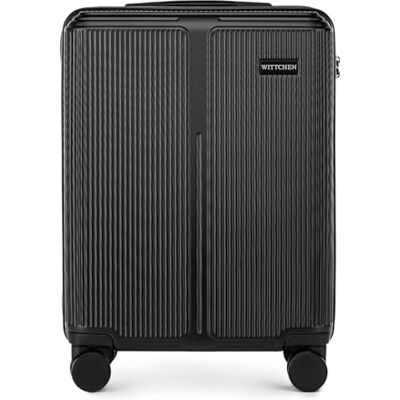 WITTCHEN Stripes Line Kabinenkoffer 55 × 39 × 20 cm (M) Hartschale ABS handgepäck Koffer 36 l, 4 Rollen 360° & Zahlenschloss Handgepäck Tasche für Lufthansa/Eurowings/Ryanair Farbe: Schwarz WITTCHEN Stripes Line Kabinenkoffer 55 × 39 × 20 cm (M) Hartschale ABS handgepäck Koffer 36 l, 4 Rollen 360° & Zahlenschloss Handgepäck Tasche für Lufthansa/Eurowings/Ryanair Farbe: Schwarz