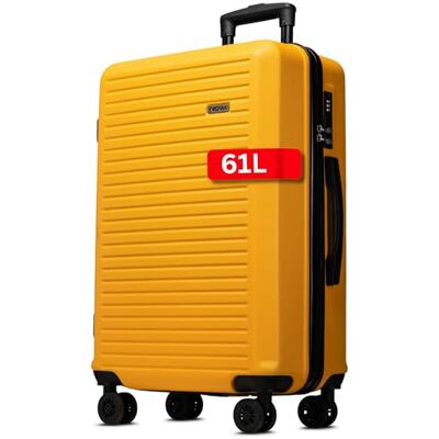NOWI Koffer L 61L – mittelgroßer Hartschalen-Reisekoffer mit Rollen – Trolley Suitcase Luggage, Zahlenschloss, rollkoffer mittelgroß 4 Rollen leicht (Gelb, L) NOWI Koffer L 61L – mittelgroßer Hartschalen-Reisekoffer mit Rollen – Trolley Suitcase Luggage, Zahlenschloss, rollkoffer mittelgroß 4 Rollen leicht (Gelb, L)