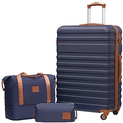 COOLIFE 3-Teiliges Koffer Set, Koffer Groß 77cm XL mit 1 Reisetasche,Leicht TSA-Schloss, Leicht ABS hartschale, Leise Räder, mit 1 Kulturbeutel für Aufgabegepäck, Geschäftsreise, Skiurlaub, wasserdicht COOLIFE 3-Teiliges Koffer Set, Koffer Groß 77cm XL mit 1 Reisetasche,Leicht TSA-Schloss, Leicht ABS hartschale, Leise Räder, mit 1 Kulturbeutel für Aufgabegepäck, Geschäftsreise, Skiurlaub, wasserdicht
