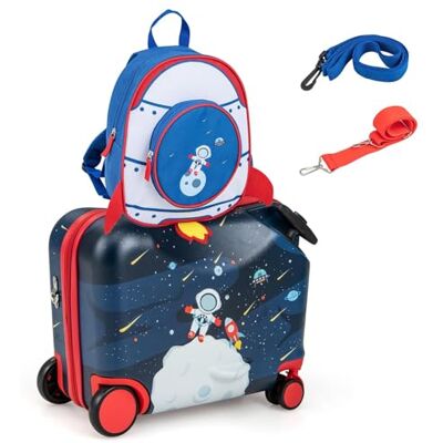 FANTASK Kinderkoffer mit Rucksack 18"+12", 2 TLG. Astronauten Kinderkoffer Set inkl. Kindertrolley wasserdichter und Rucksack, Kindergepäck mit Rollen für Jungen und Mädchen FANTASK Kinderkoffer mit Rucksack 18"+12", 2 TLG. Astronauten Kinderkoffer Set inkl. Kindertrolley wasserdichter und Rucksack, Kindergepäck mit Rollen für Jungen und Mädchen