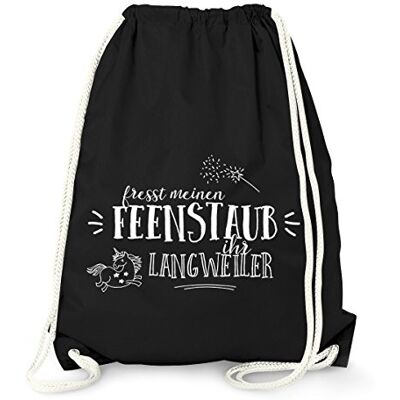 MoonWorks Turnbeutel Fresst meinen Feenstaub ihr Langweiler Einhorn Unicorn Sprüche Spruch Gymbag Schwarz unisize MoonWorks Turnbeutel Fresst meinen Feenstaub ihr Langweiler Einhorn Unicorn Sprüche Spruch Gymbag Schwarz unisize