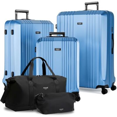 FERGÉ Polycarbonat 5-teilig Koffer Set 77cm, 67cm, Handgepäck Koffer mit Reisetasche Kombi, sehr robuste Reisekoffer mit 4 sanften Rollen & TSA Schloss, Reisekoffer FERGÉ Polycarbonat 5-teilig Koffer Set 77cm, 67cm, Handgepäck Koffer mit Reisetasche Kombi, sehr robuste Reisekoffer mit 4 sanften Rollen & TSA Schloss, Reisekoffer